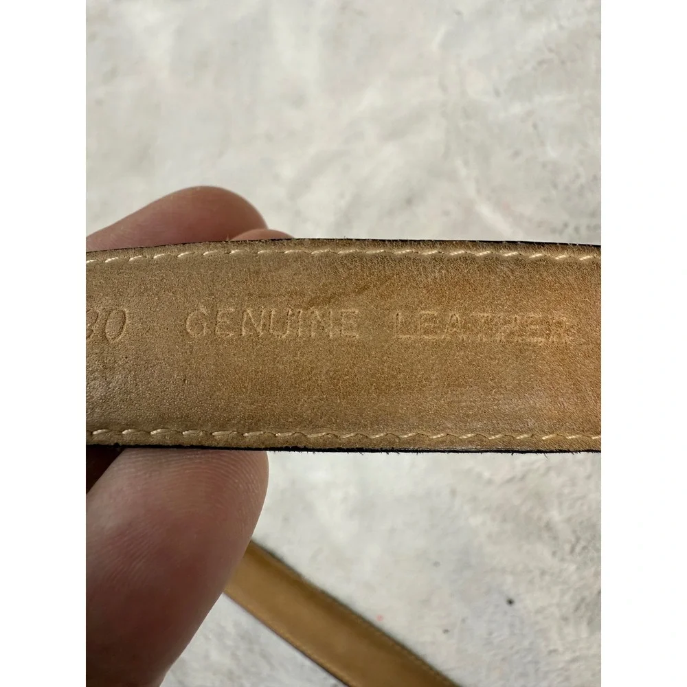 Christopher Hayes Mens Brown Genuine Leather Dress Belt Silver Buckle 2520